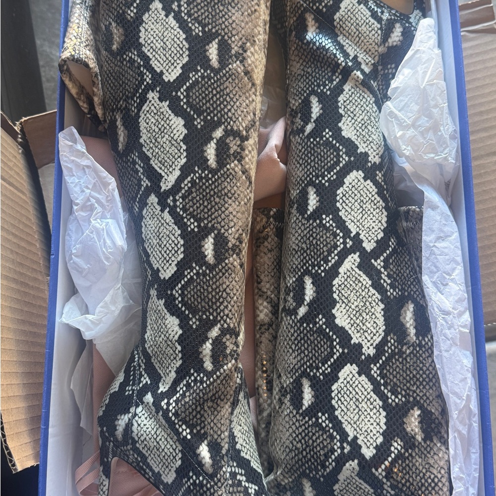 Stuart Weitzman Python Print Over-the-Knee Boots … - image 5